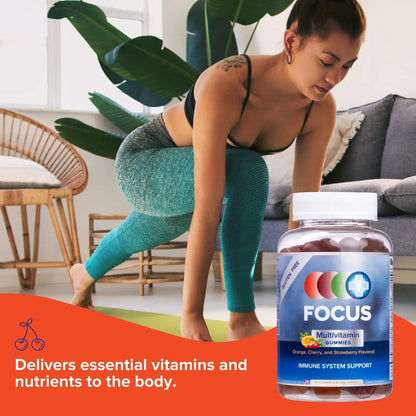 Focus Multivitamin Gummies | Flavored Vitamin Supplement | Boost Energy Levels | Support Overall Health | Daily Dietary Vitamin | Focus Vision Supplements