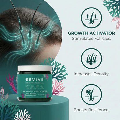 Balmbare Revive Gummies for Hair Loss - Sea Moss Gummies with Vitamin C, Vitamin E, Aloe Vera, Pearl Powder Supports Faster Hair Growth RulinalBuy Supplements Australia