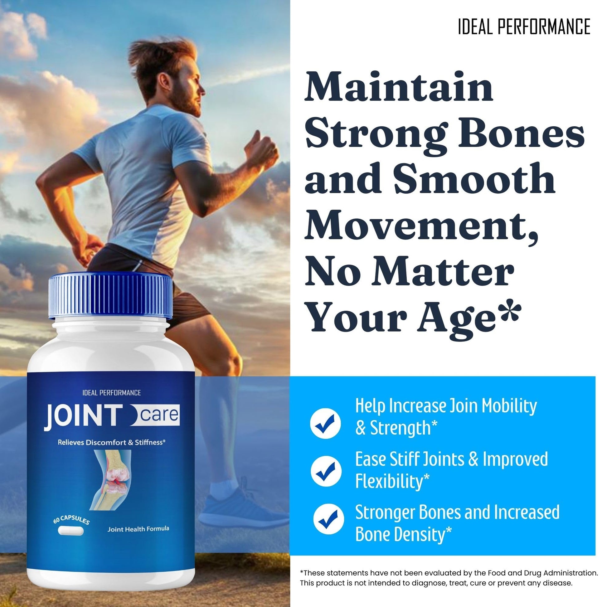 IDEAL PERFORMANCE Joint Care Support Capsules, JointCare Supplement Pills All Natural Formula to Fortify Bones & Bolster Flexibility - Maximum Strength, Joint Care Support Reviews (2 Pack) IDEAL PERFORMANCEBuy Supplements Australia