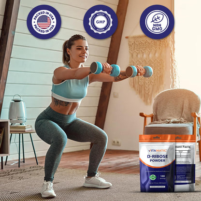 Vitamatic D-Ribose Powder 500g - 17.6 OZ (500 Gram) | Pure & Unflavored | Non-GMO | Easy-Mix Dietary Supplement VitamaticBuy Supplements Australia