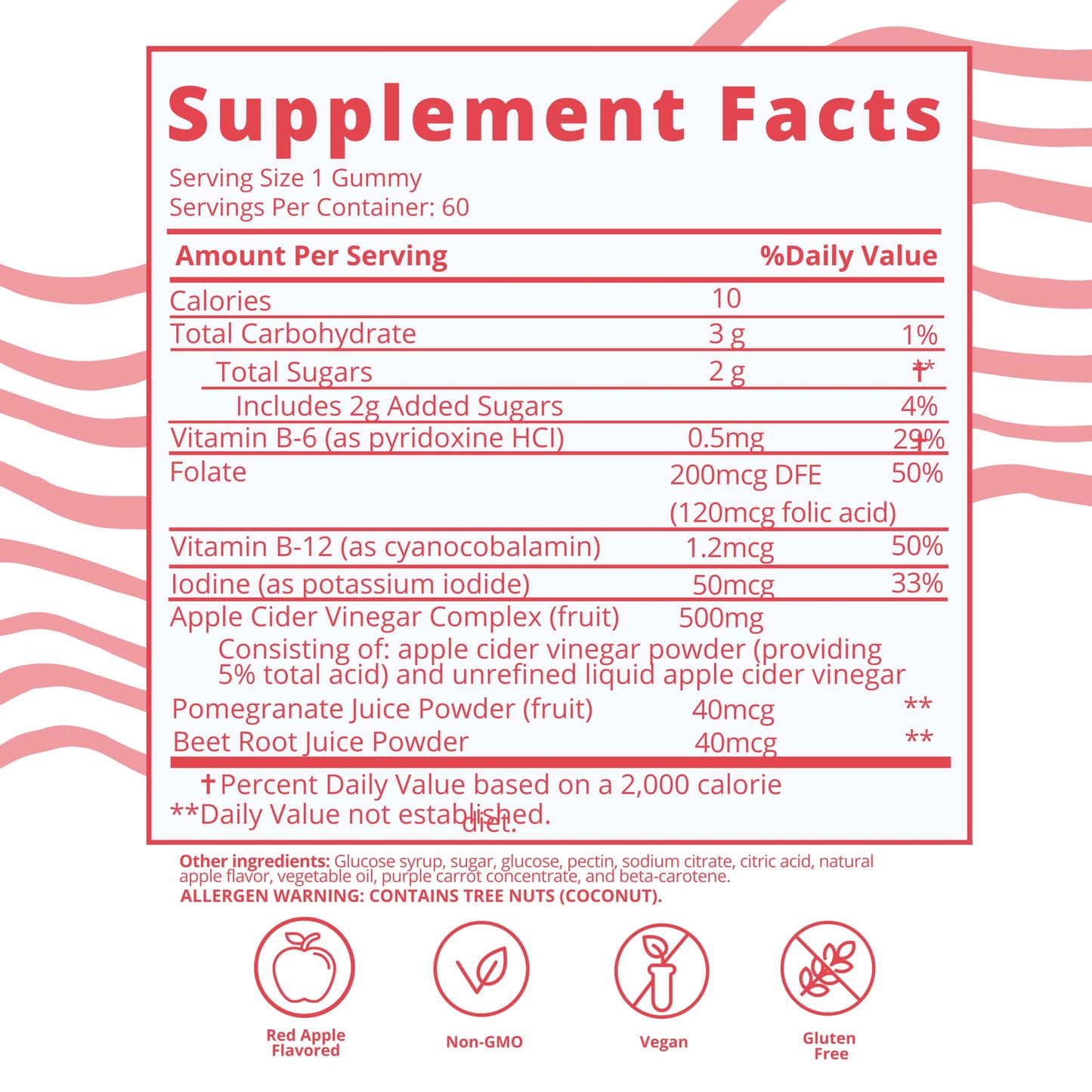 Baby Blues Apple Cider Vinegar Gummies - Vegan, Non-GMO & Gluten-Free, Postpartum Dietary Supplement Baby BluesBuy Supplements Australia