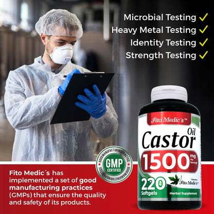 Lab | castor oil pills |220 softgels |1500 mg| castor oil capsules | castor oil capsules organic FITO MEDIC'SBuy Supplements Australia