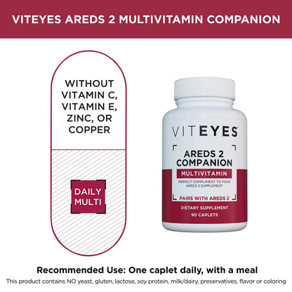 Viteyes AREDS 2 Capsules and Viteyes Multivitamin AREDS 2 Companion, Single Daily Dose Eye Vitamins, 3 Month Supply ViteyesBuy Supplements Australia