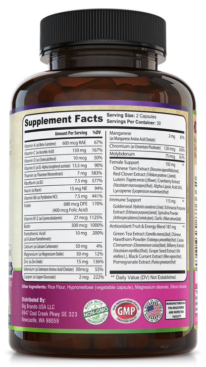 WHOLE WORLD WELLNESS Womens Daily Multivitamin Multimineral Supplement for Energy, Mood, Focus, Hair, Skin & Nails. Made for Women with 30+ Nutrients, Fruit & Energy Blend. Womens Vitamins, USA Made. WHOLE WORLD WELLNESSBuy Supplements Australia
