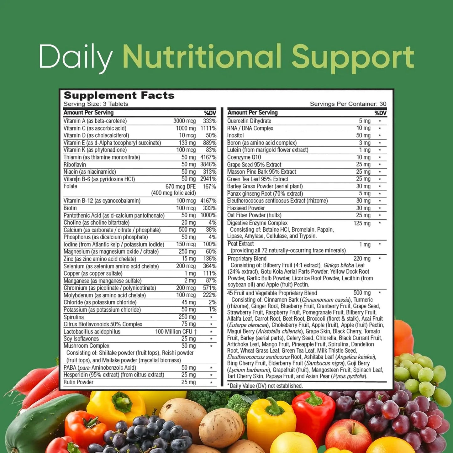 BioSource Labs Vibrant Life Multivitamin with Probiotics, Digestive Enzymes & B-Complex – Over 45 Fruits and Veggies BioSource LabsBuy Supplements Australia