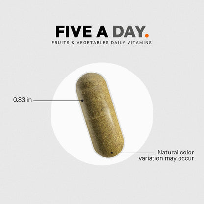 Codeage Instantfood Five A Day – Fruits & Vegetables Capsule Supplement – Whole Food Phytonutrients – 15 Fruits and Veggies Blend - Vegan, Non-GMO – 30 Capsules CodeageBuy Supplements Australia