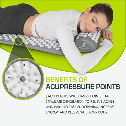 ProsourceFit Acupressure Mat and Pillow Set for Back/Neck Pain Relief and Muscle Relaxation ProsourceFitBuy Supplements Australia