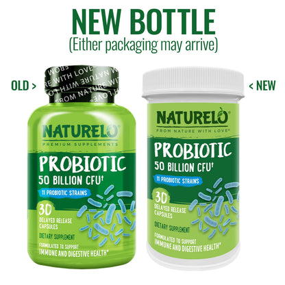NATURELO Probiotic Supplement - 50 Billion CFU - 11 Strains - One Daily - Helps Support NATURELOBuy Supplements Australia