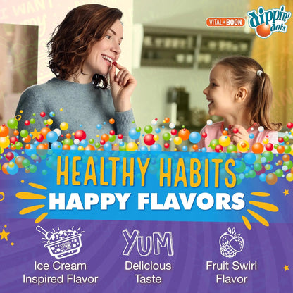 Vital+Boon Dippin' Dots - Multivitamin Gummies for Adults - Gummy Vitamins with Vitamin A, B6, C, D3, E & Folic Acid - Vegetarian Vital+Boon