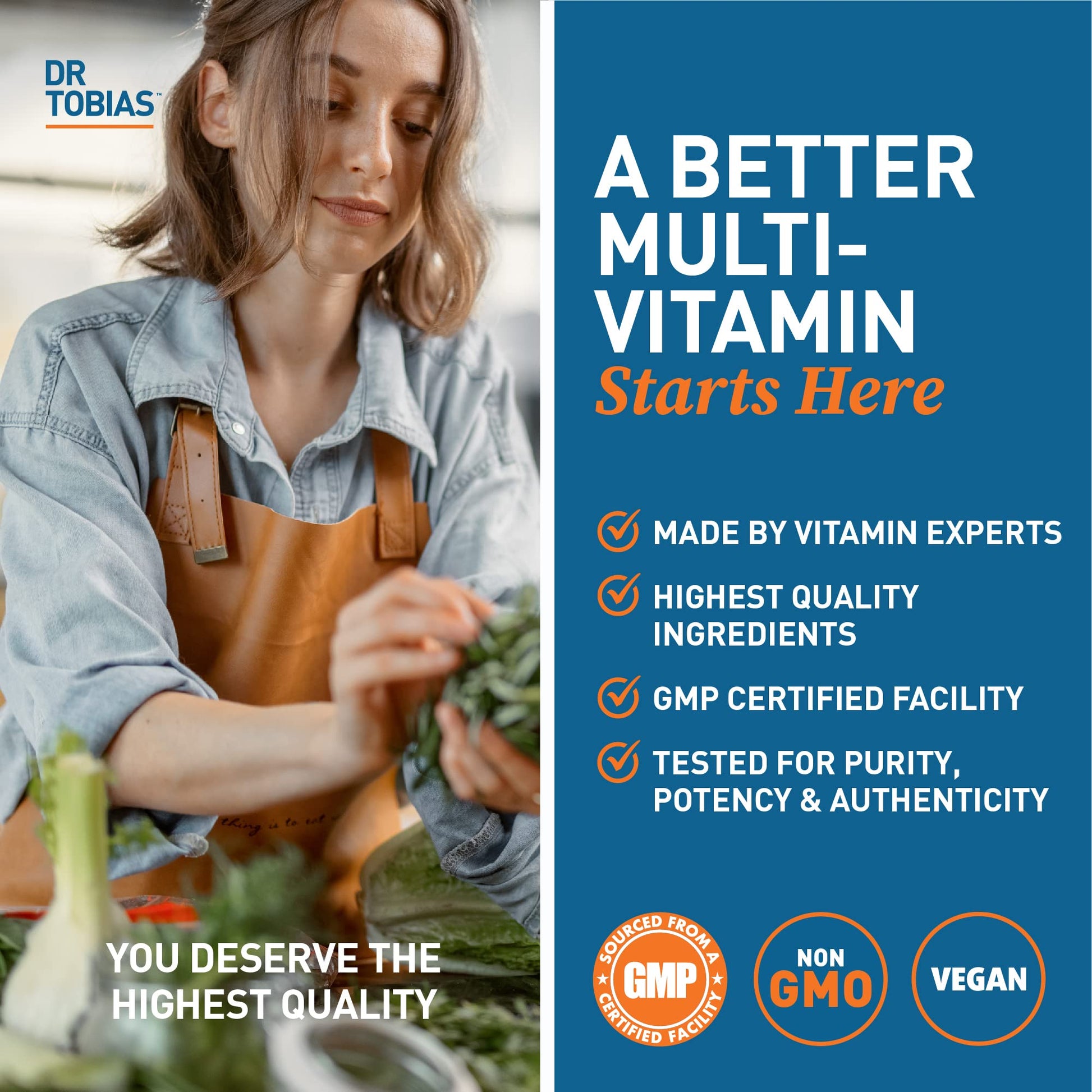 Dr. Tobias Adult Multivitamin for Women & Men, Immune Supporting Vitamins from 42 Fruits, Vegetables, Plus Probiotics, Vegan Multivitamins Dr. TobiasBuy Supplements Australia