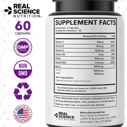 Real Science Carpal Miracle – All Natural Carpal Tunnel Relief & Wrist Support Supplement with Vitamins B6, B12, C, D, K + GABA – Hand & Nerve Comfort – Made in USA, 60 Caps Real Science NutritionBuy Supplements Australia