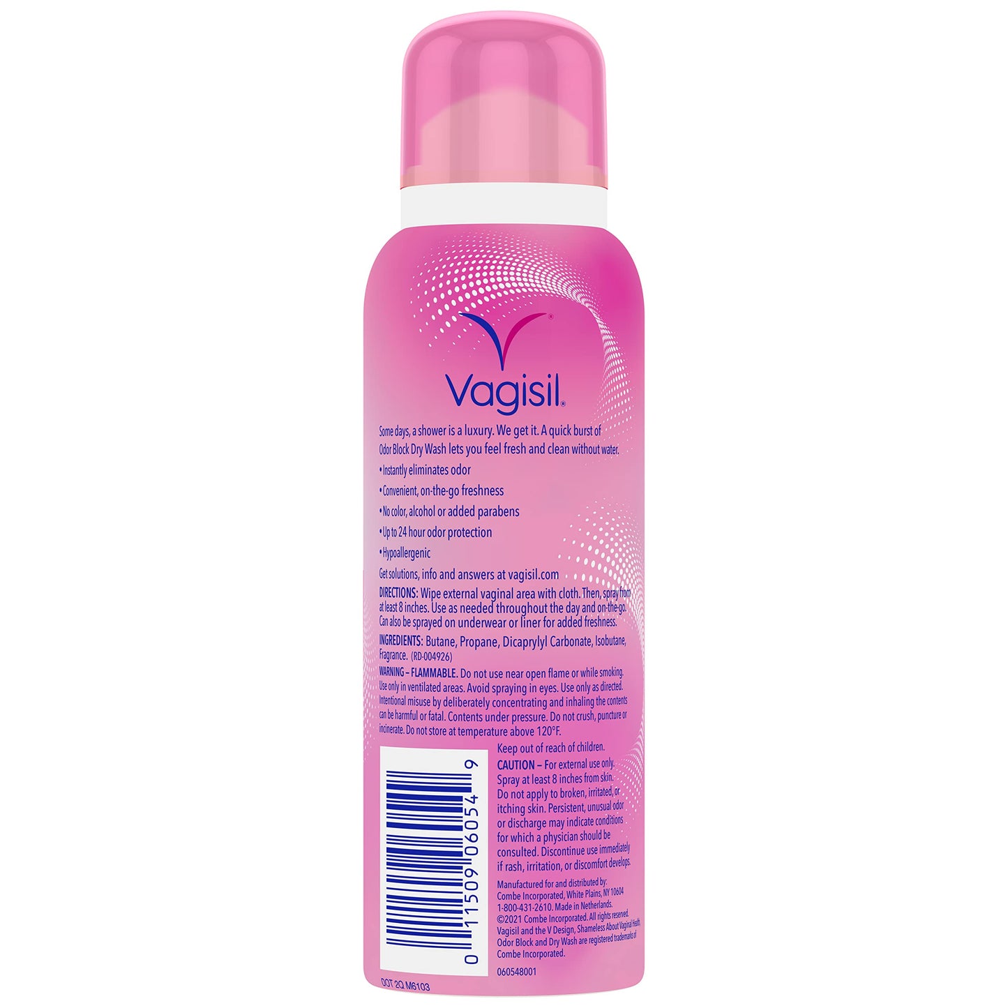 Vagisil Odor Block Dry Wash Spray for Feminine Hygiene, Gynecologist Tested, Hypoallergenic, 2.6 Ounces VagisilBuy Supplements Australia