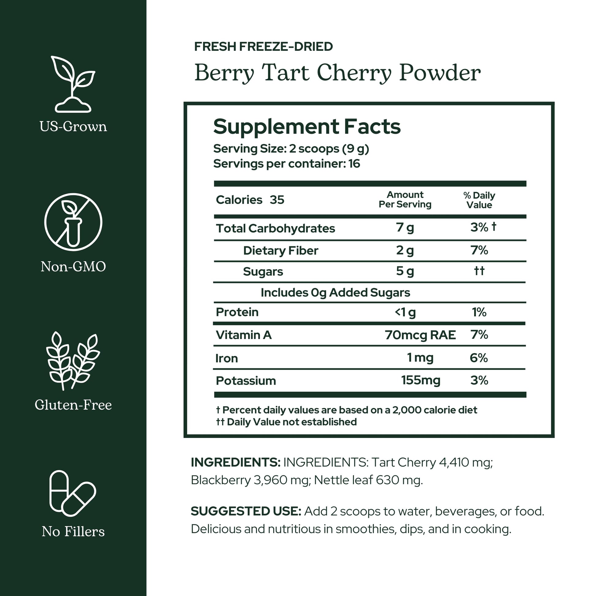 Eclectic Herb - Berry Tart Cherry Powder | Joint Support Supplement | Superfood Vitamin & Mineral Supplement | Freeze Dried, Vegan, Non-GMO, Gluten-Free (5.1 oz | 144 g) ECLECTIC INSTITUTEBuy Supplements Australia