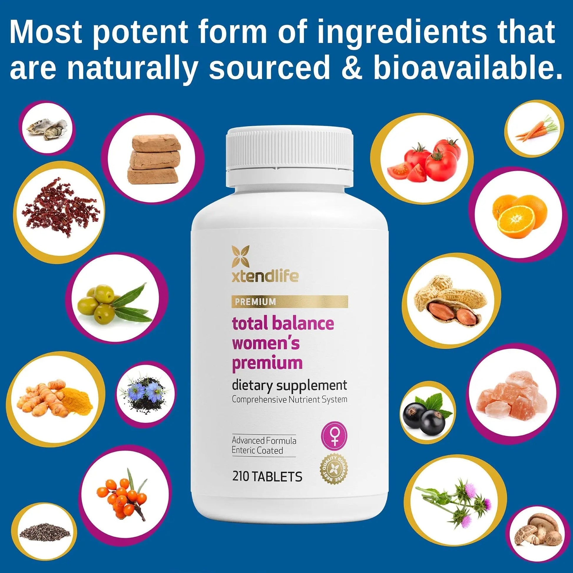 Xtendlife Total Balance Women's Premium Extra Strength Daily Multivitamin & Mineral - 90+ Nutrients for Complete Immune Xtendlife