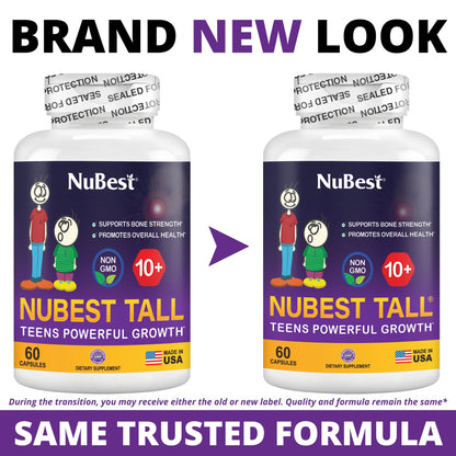 NuBest Tall 10+ Premium Bone Strength Formula, Enhanced Immunity and Overall Health for Age 10+ with Calcium, Vitamin D3, Vitamin K2