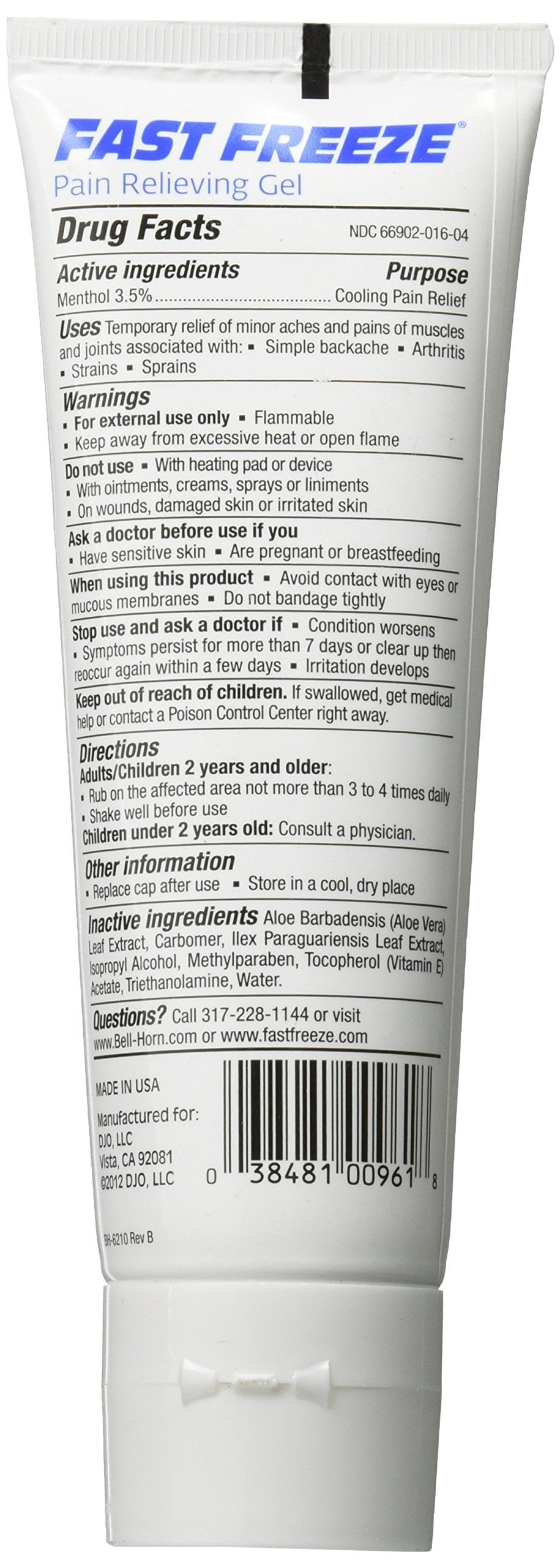 Fast Freeze All-Natural Cooling Pain Relief Therapy: Gel Tube, 4 fl oz Fast FreezeBuy Supplements Australia