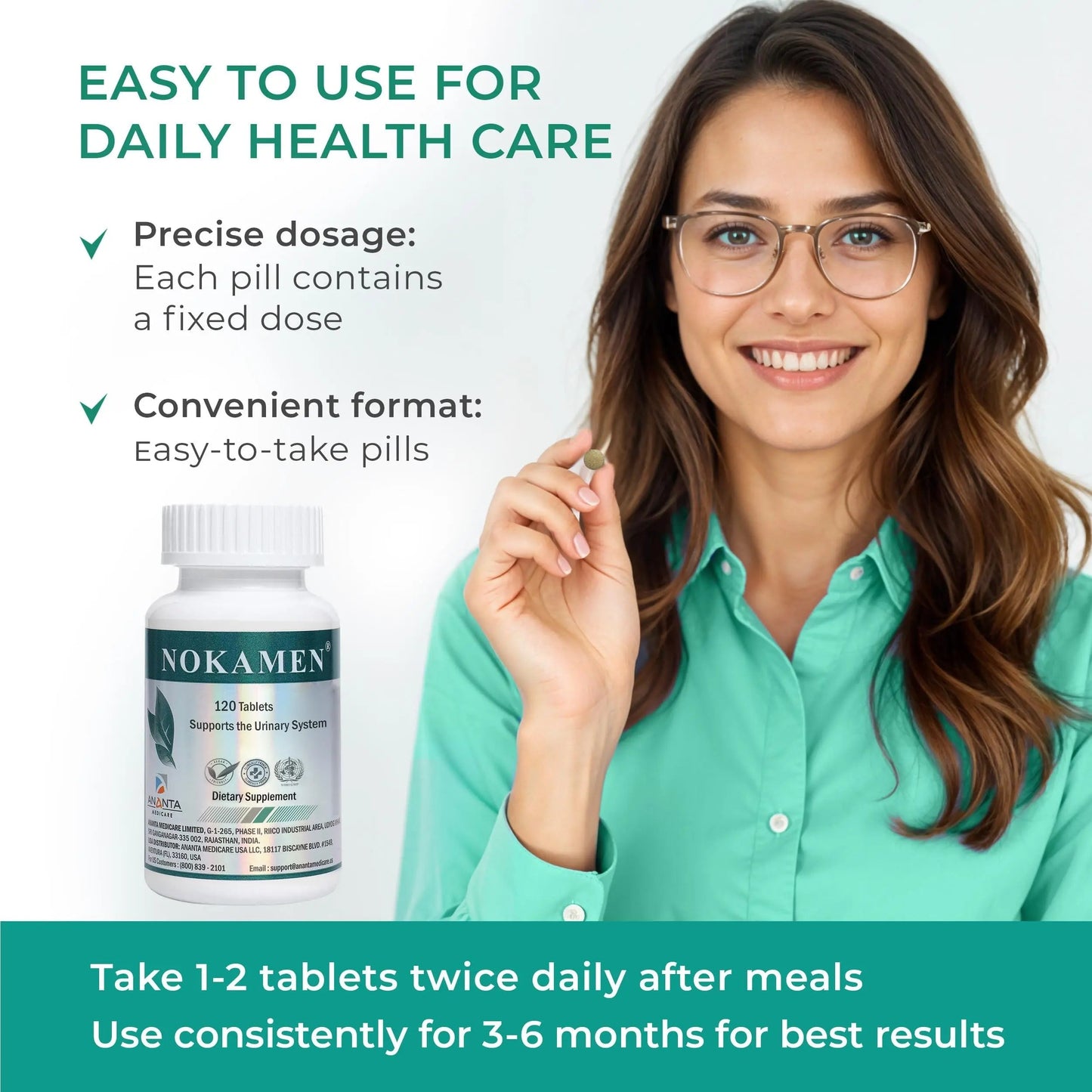 Ananta Medicare USA NOKAMEN – Kidney & Urinary Tract Support Herbal Formula, 120 Tabs Ananta Medicare USABuy Supplements Australia