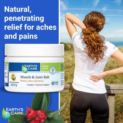 Earth's Care Muscle & Joint Rub - for Sore Muscles, Bruises, Aches and Strains - 2.5 OZ. Earth's CareBuy Supplements Australia