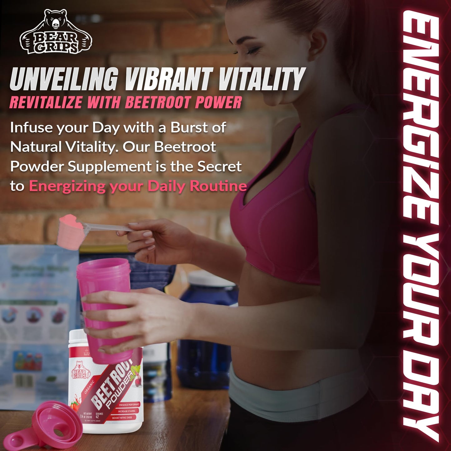 Organic Beet Root Powder - Nitric Oxide Supplement Super Food Beets Supplements Bear GripsBuy Supplements Australia