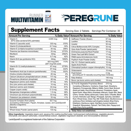 PEREGRUNE Runner Multivitamin | Engineered Vitamin with Antioxidants and Complete B Complex to Support Endurance & Energy | PEREGRUNEBuy Supplements Australia