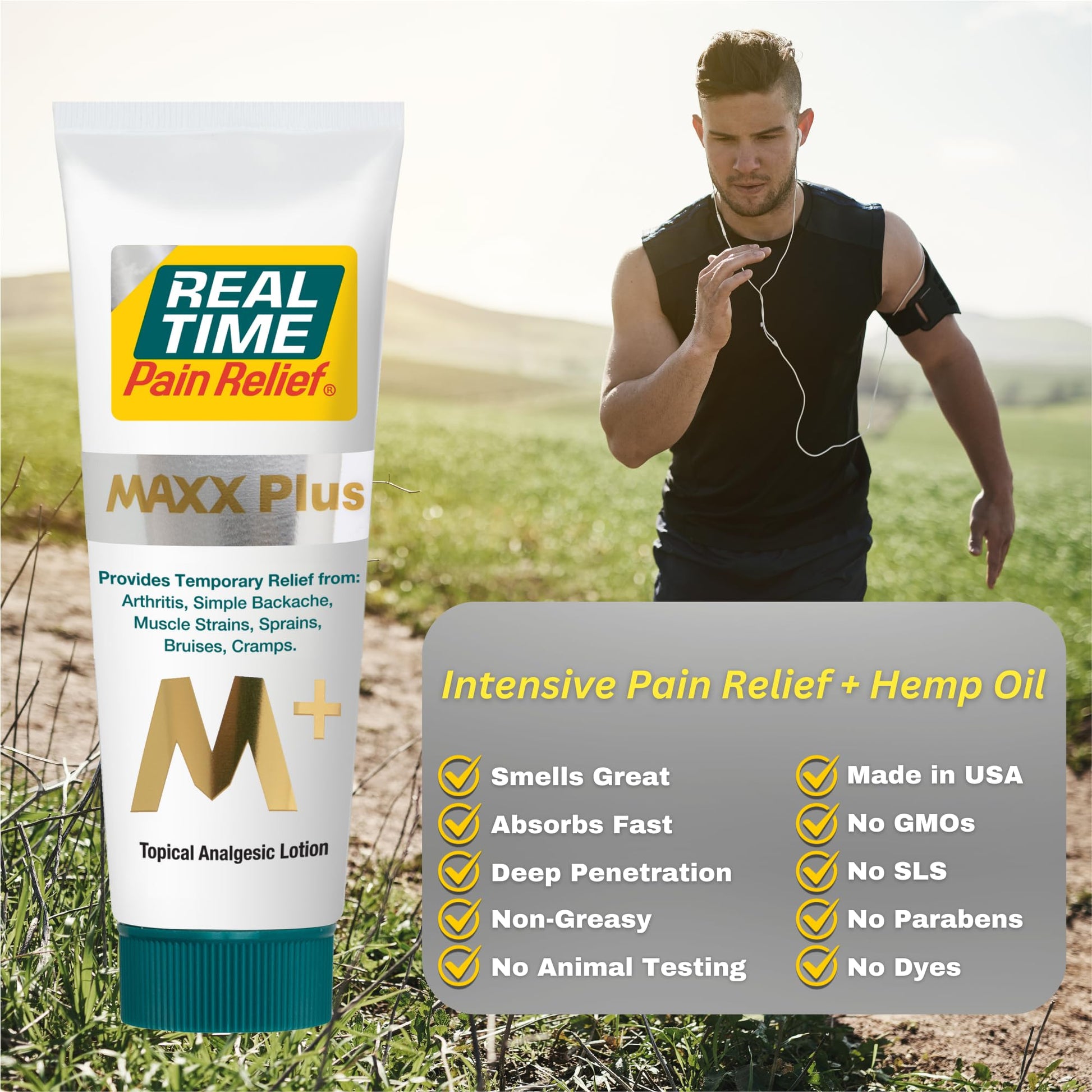 Real Time Pain Relief MAXX Plus - 5oz Tube | Intensive Formula with 19 Natural Ingredients Including Hemp Oil | Fast-Acting Relief for Muscle Pain, Arthritis, Backaches, and More Real Time Pain ReliefBuy Supplements Australia