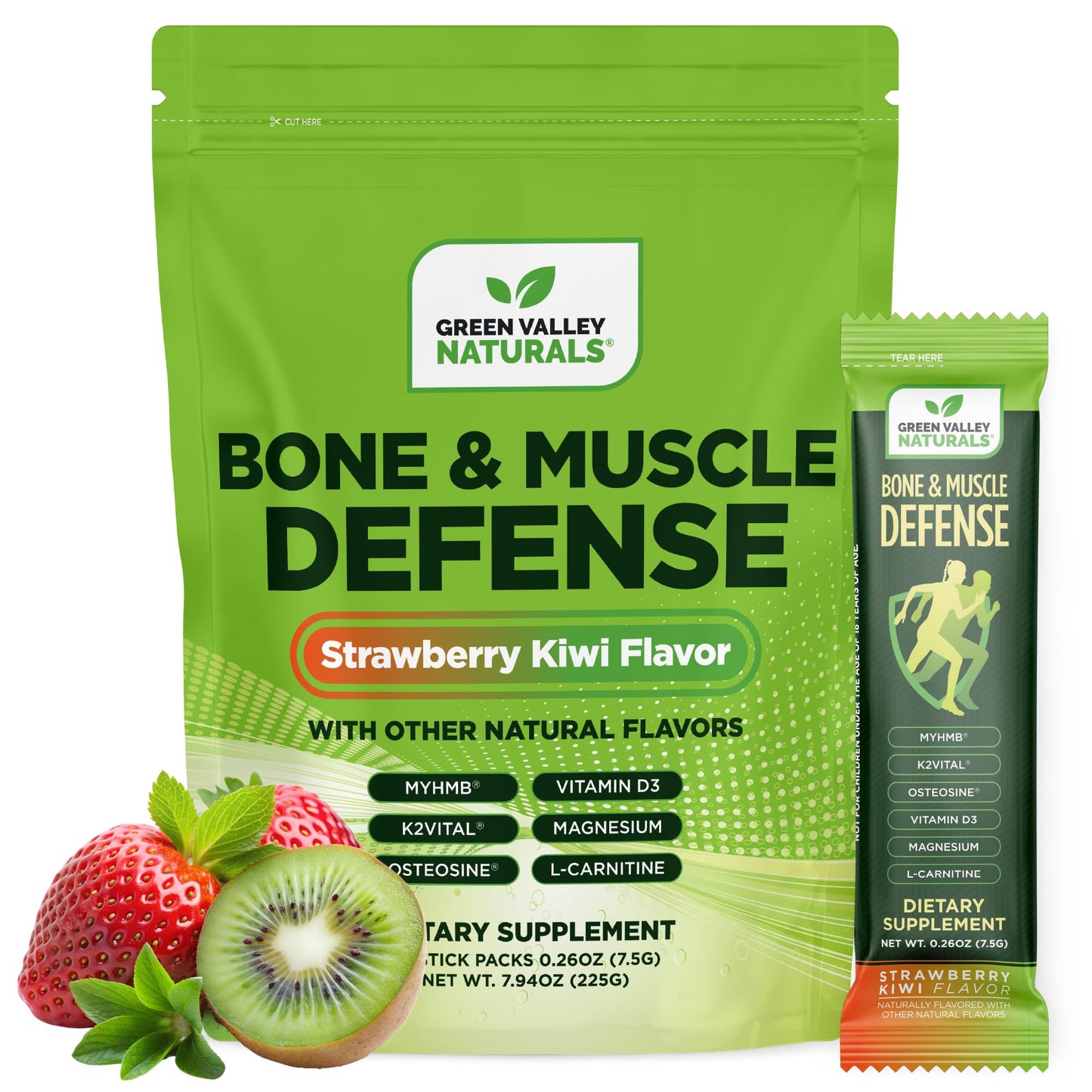 Bone & Muscle Defense Stick Pack | HMB + Leucine Amino Blend for Muscle Support | Protein Growth & Strength Formula for Women & Men | Fertility & Energy Support | Convenient On-the-Go Supplement GREEN VALLEY NATURALSBuy Supplements Australia