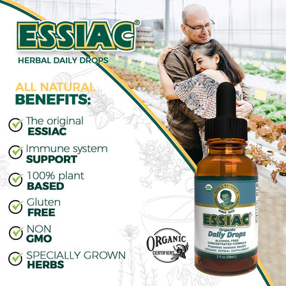 Essiac Original Tea USDA Organic Daily Drops for Enhanced Lymphatic Drainage and Immune Support | Alcohol Free Concentrated Formula | 2oz (59ml) EssiacBuy Supplements Australia