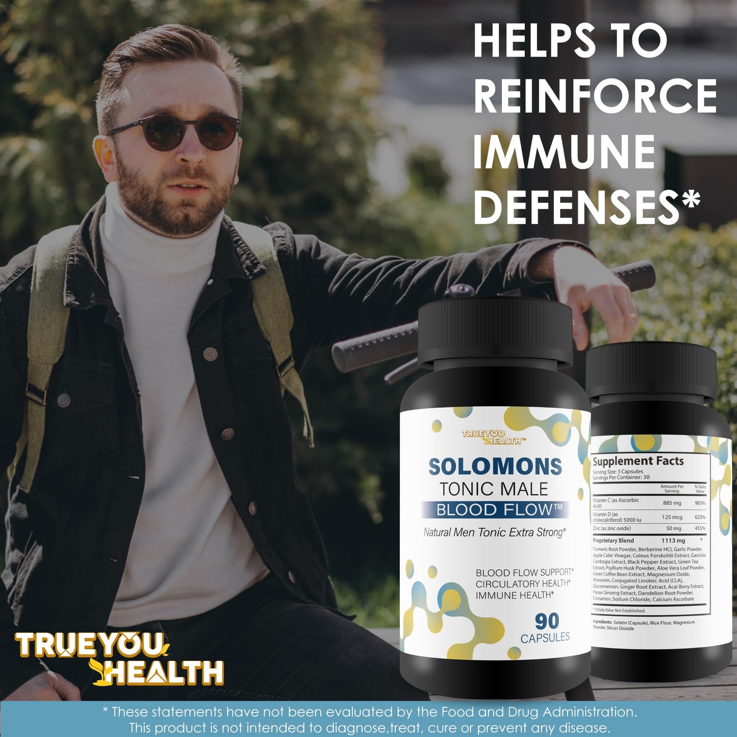 Solomons Tonic - Our Best Mens Blood Flow Supplement - Good Blood Flow Support - Male Blood Flow Capsules - Max Blood Flow Pills - Blood Circulation Supplements for Men - Male Blood Circulation Pills True You HealthBuy Supplements Australia