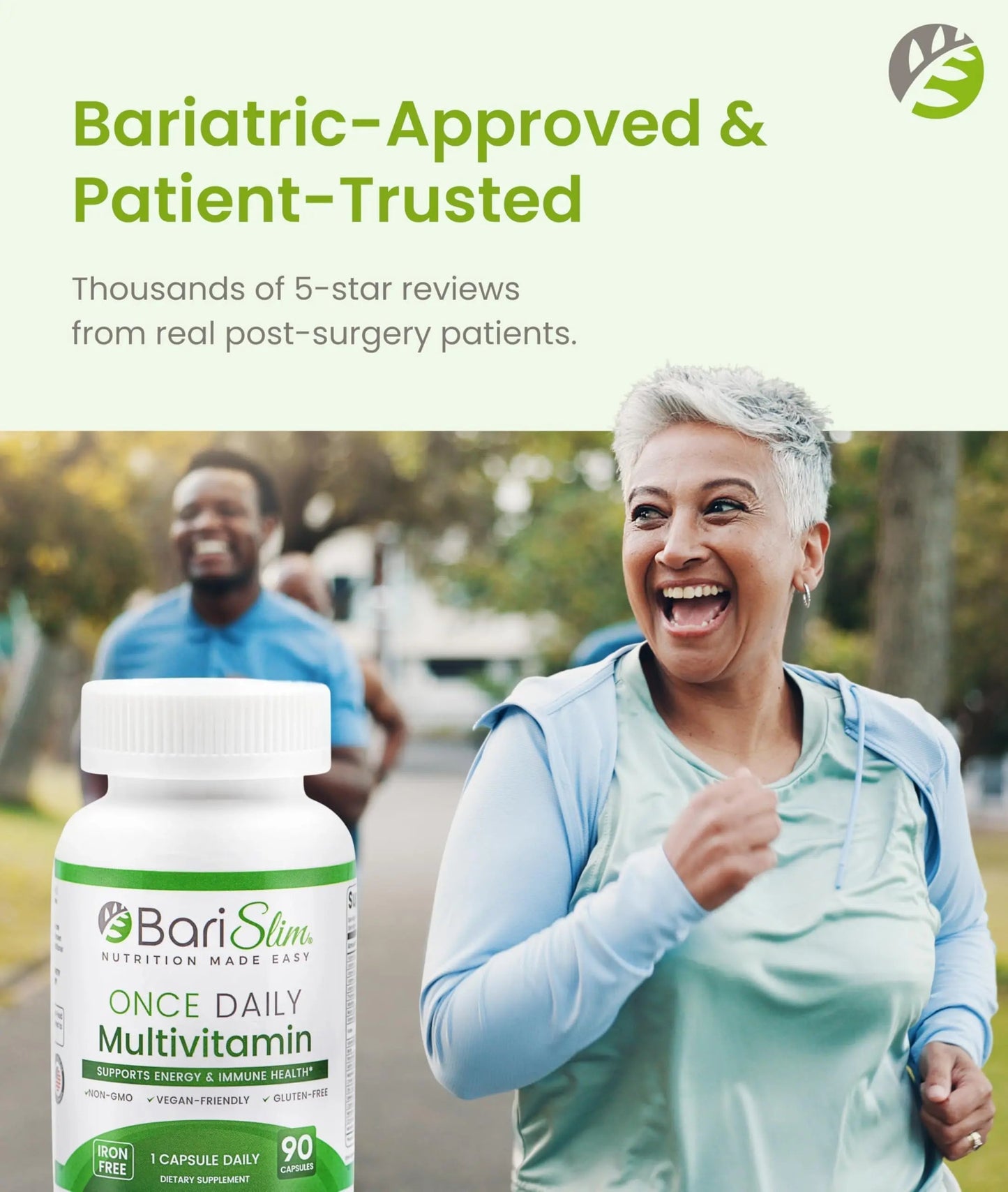 BariSlim Once Daily Bariatric Multivitamin Capsule - Iron-Free Formula - Bariatric Vitamin and Supplement for Post Surgery BariSlim