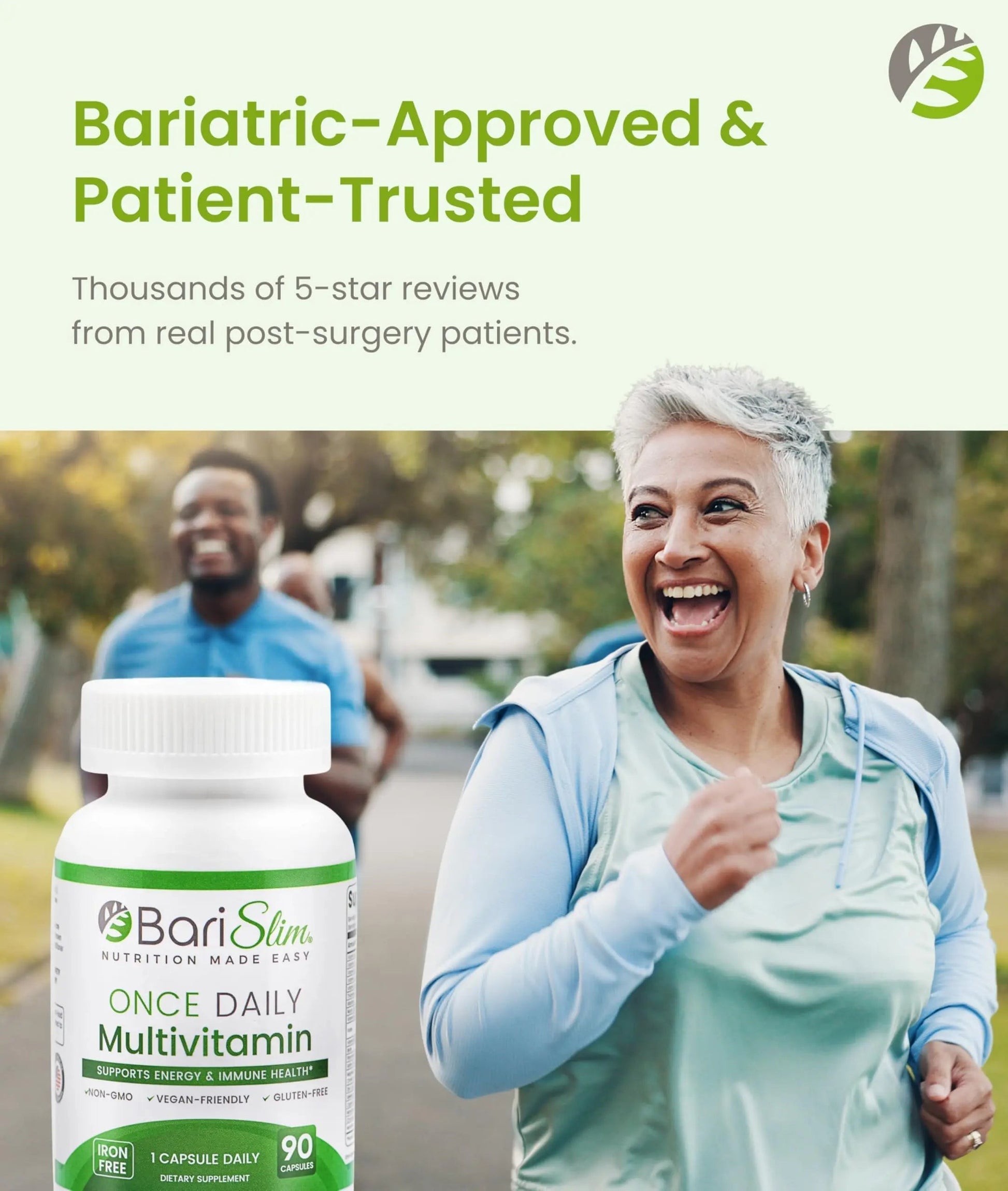 BariSlim Once Daily Bariatric Multivitamin Capsule - Iron-Free Formula - Bariatric Vitamin and Supplement for Post Surgery BariSlim
