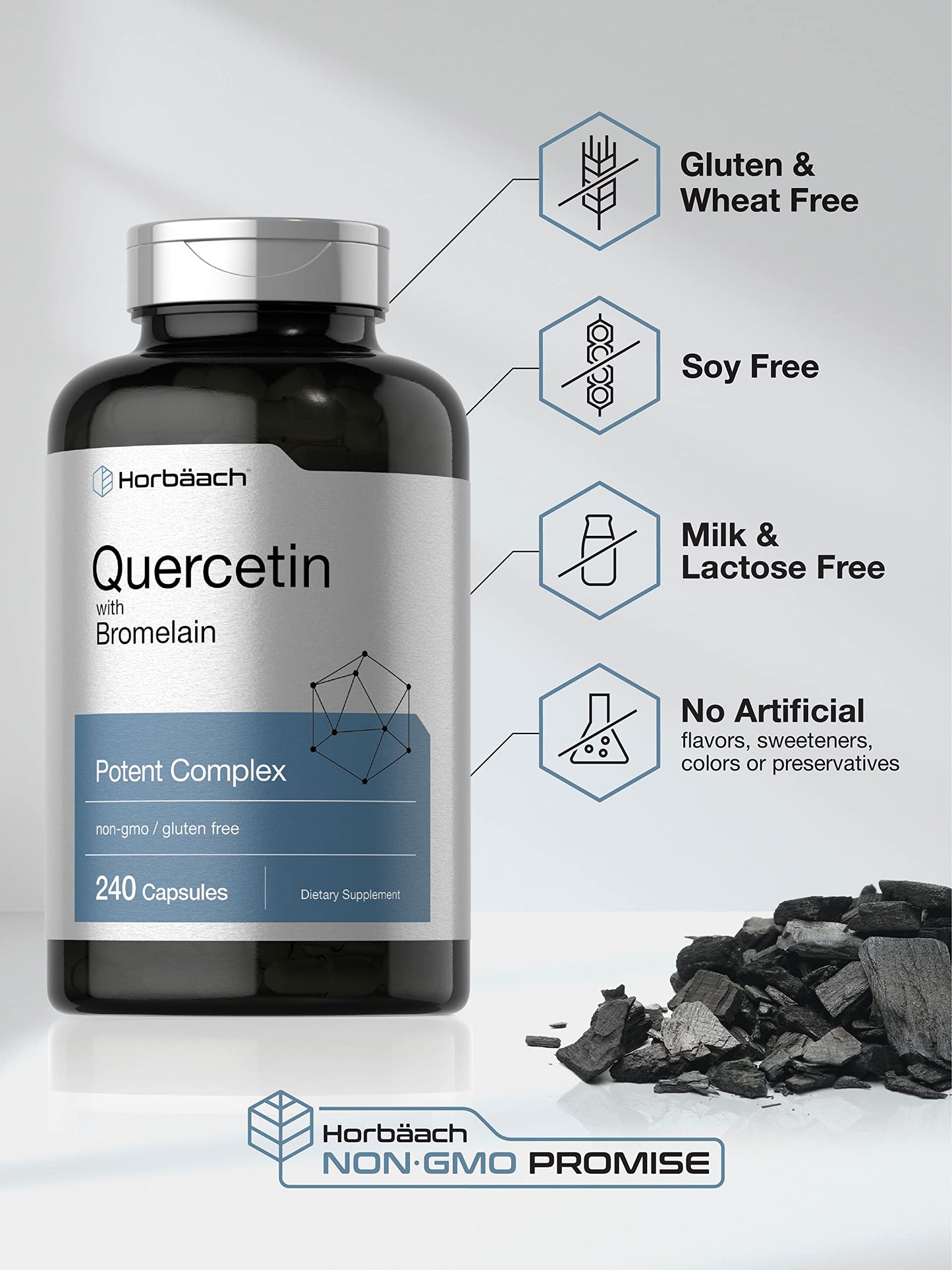 Quercetin with Bromelain Supplement | 240 Capsules | Non-GMO and Gluten Free HorbäachBuy Supplements Australia