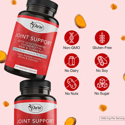 Pure By Nature Joint Support, Glucosamine with Chondroitin Turmeric MSM Boswellia Supplement, 270 Capsules Pure By NatureBuy Supplements Australia