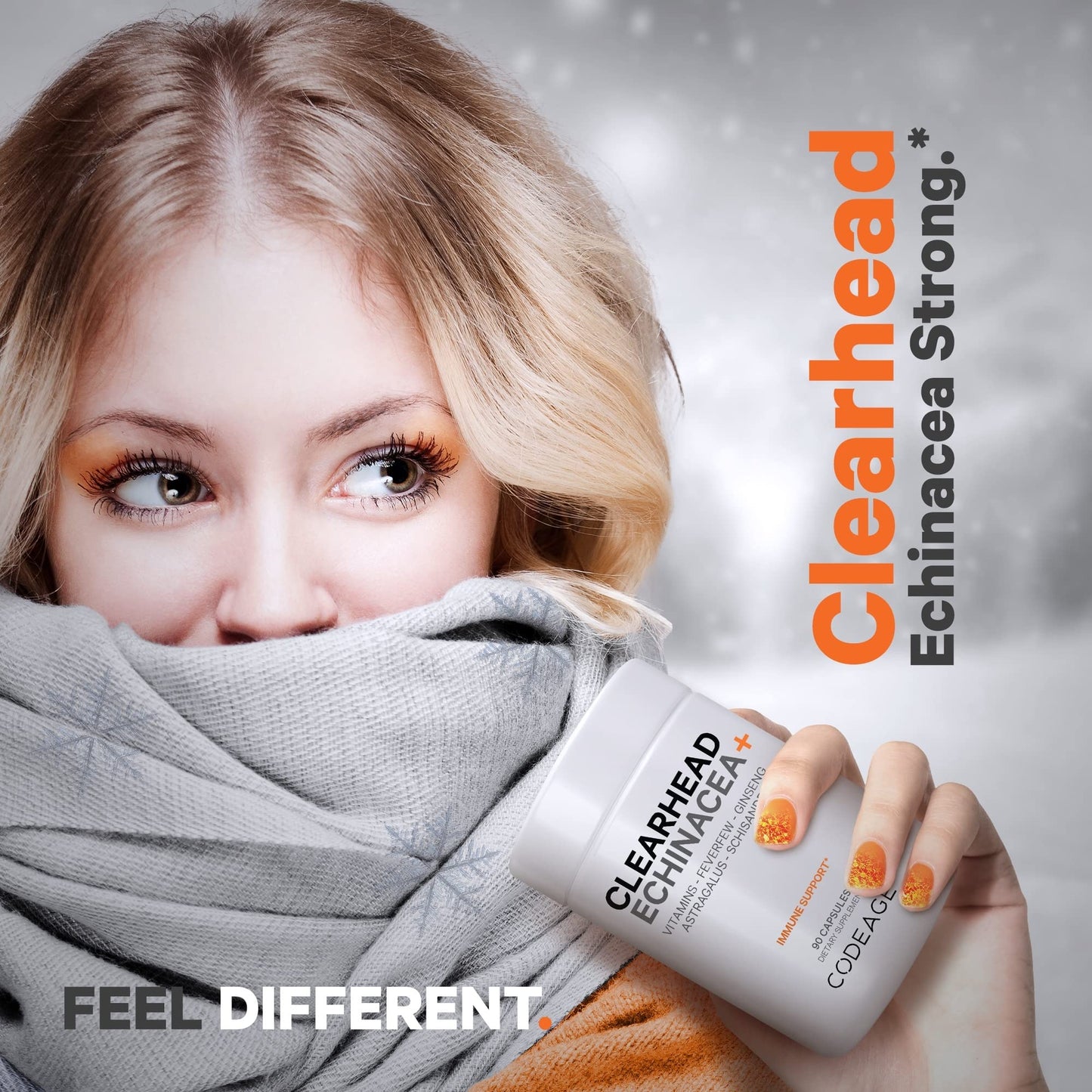 Codeage Clearhead Echinacea+ Supplement - Echinacea, Schisandra, Feverfew, Coptis, American Ginseng, Astragalus, Garlic, Probiotics, Vitamins C & D3, Zinc, Selenium - Clear Head Vitamin - 90 Capsules CodeageBuy Supplements Australia