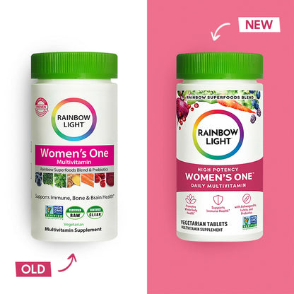 Rainbow Light Multivitamin for Women, Vitamin C, D & Zinc, Probiotics, Women’s One Rainbow LightBuy Supplements Australia