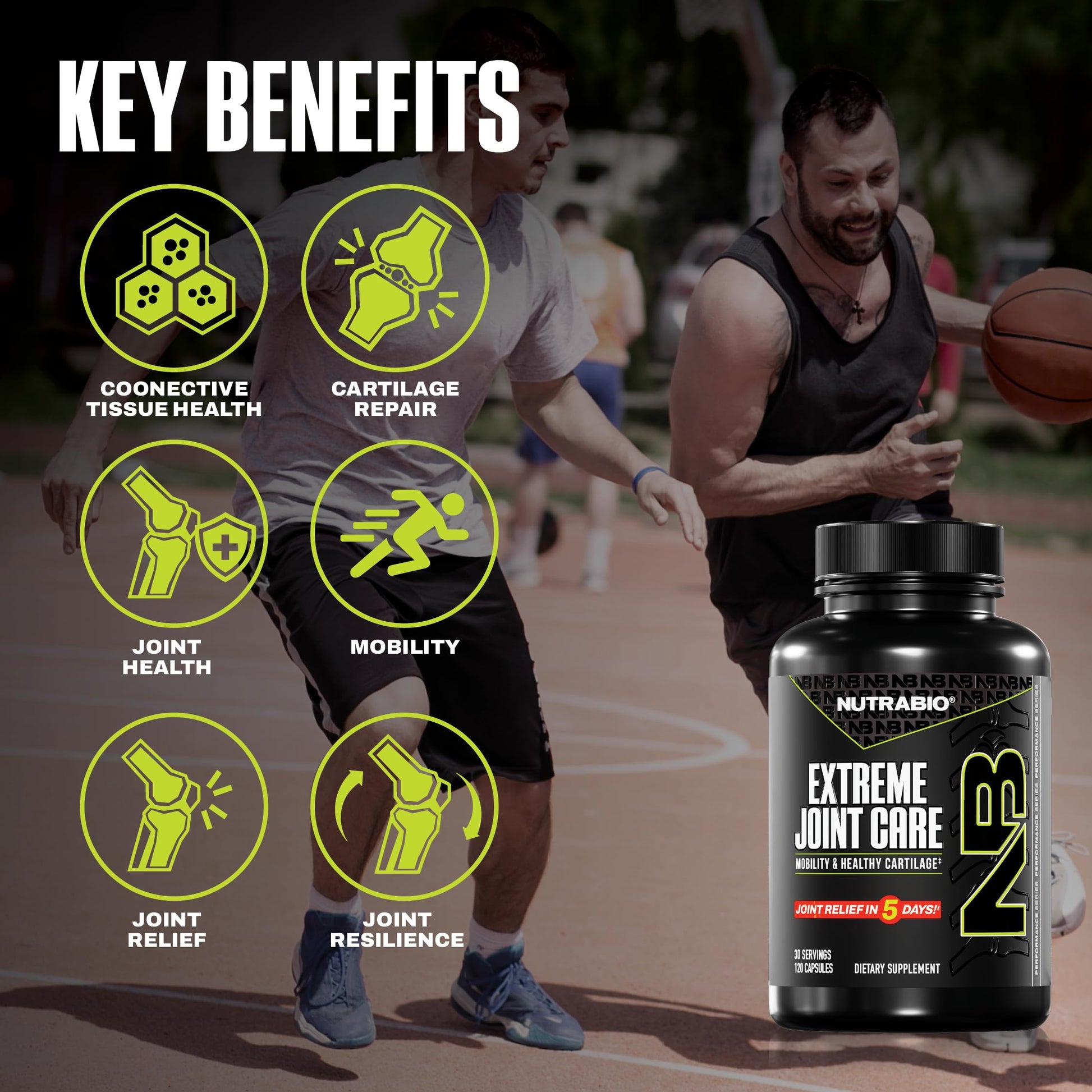 NutraBio Extreme Joint Care - Joint Support Supplement - Joint Health Supplement, Supports Joints, Mobility, and Cartilage - 120 Capsules NutraBioBuy Supplements Australia
