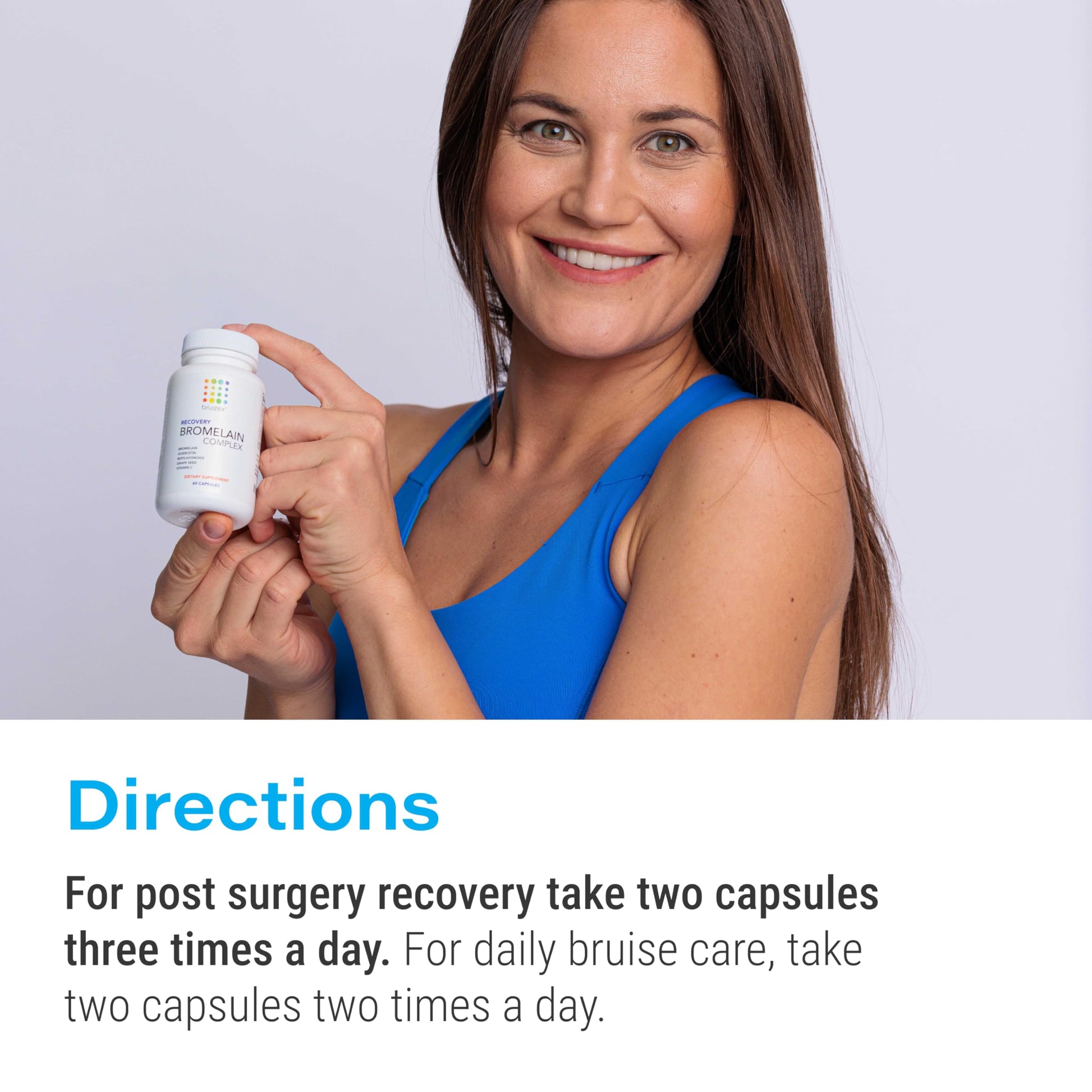 Bruizex Bromelain & Quercetin Recovery Complex - Post Surgery Recovery Bruising, Swelling Relief, Lymphatic Drainage - Post 360 lipo, BBL, Liposuction, Tummy Tuck - Non GMO - 60 Capsules BruizexBuy Supplements Australia