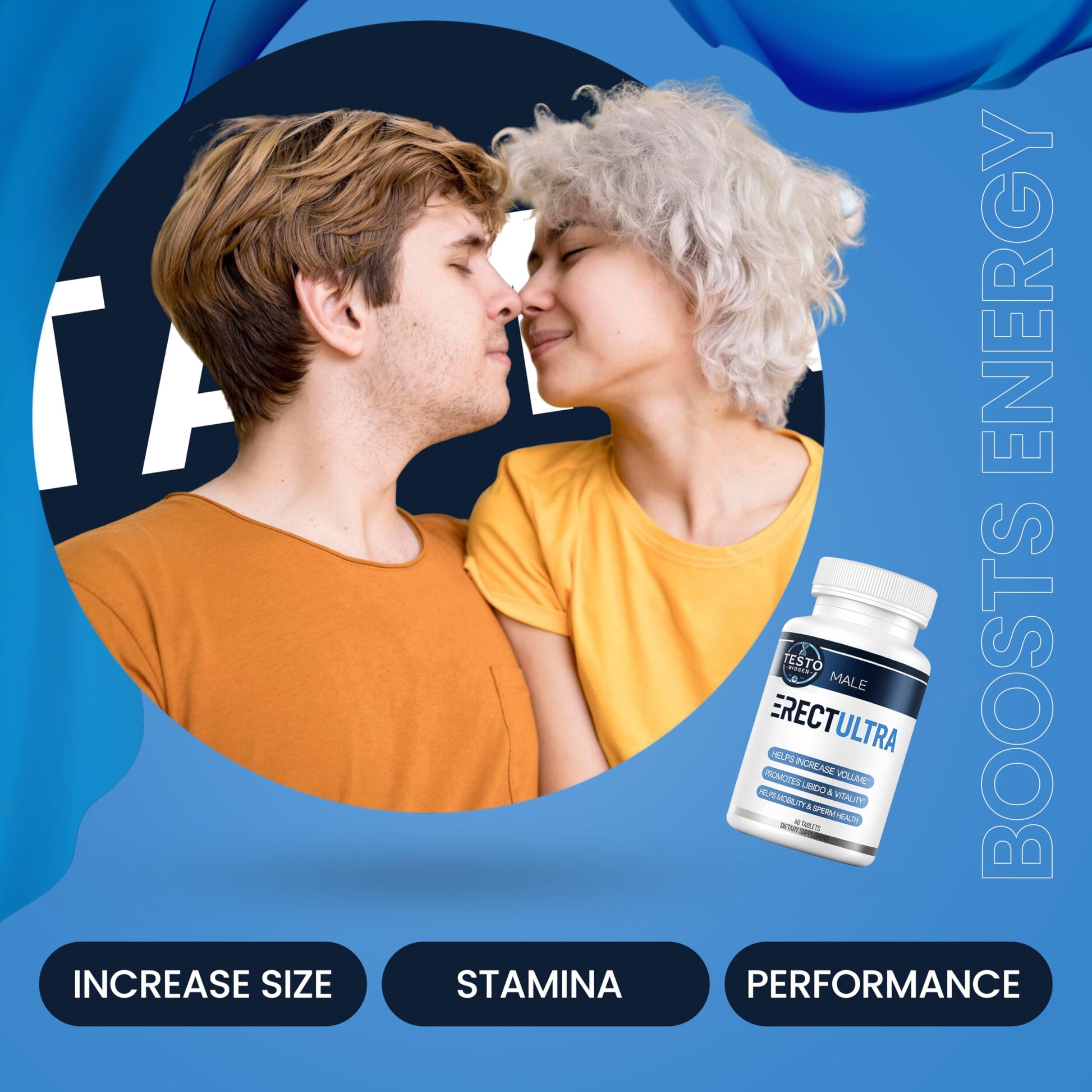 Male Enhancing Supplement - Fast Acting Performance Pills for Men for Blood Flow - Size & Stamina - Testosterone Booster, Maca Root, Epimedium,Tongkat Ali Dietary Supplement 60 Tablets TESTO BIOGENBuy Supplements Australia