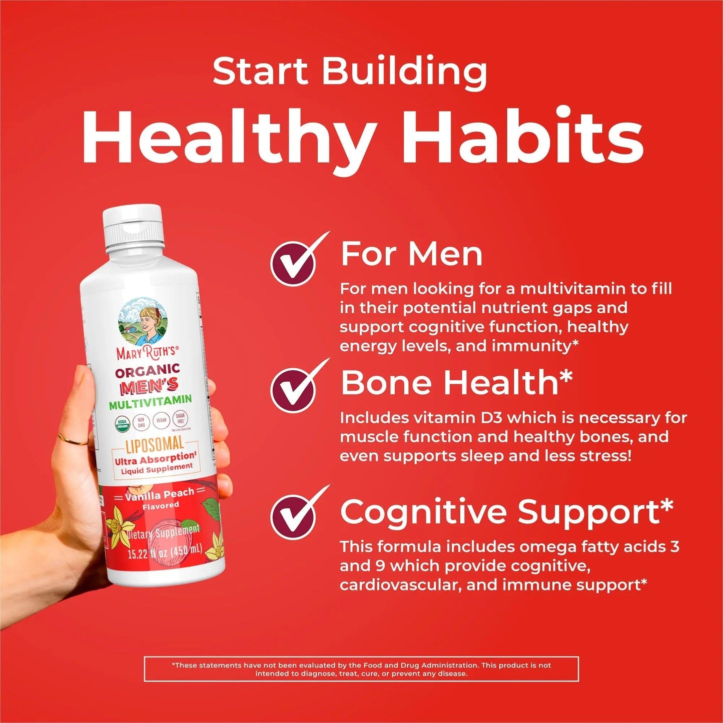 MaryRuth Organics Multivitamin for men | Sugar Free mens Multivitamin | Liquid Vitamins for men | Immune Support Supplement | MaryRuth OrganicsBuy Supplements Australia