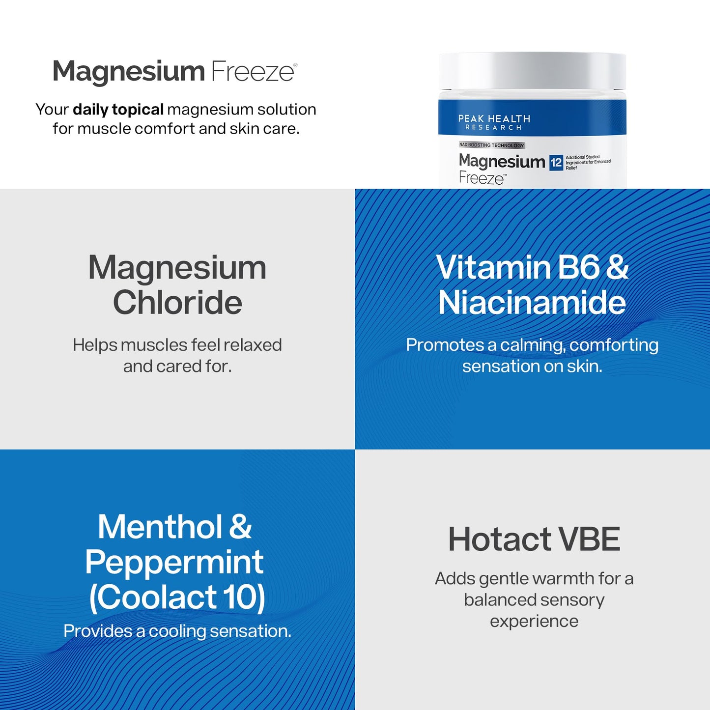 Magnesium Freeze - Topical Magnesium Cream with Niacinamide for Joints, Low Back, Sciatic Nerve, Knee, Hip, & Foot - Fast Acting Cooling Formula - Lightweight, Non-Greasy - 4oz OsteoShieldBuy Supplements Australia