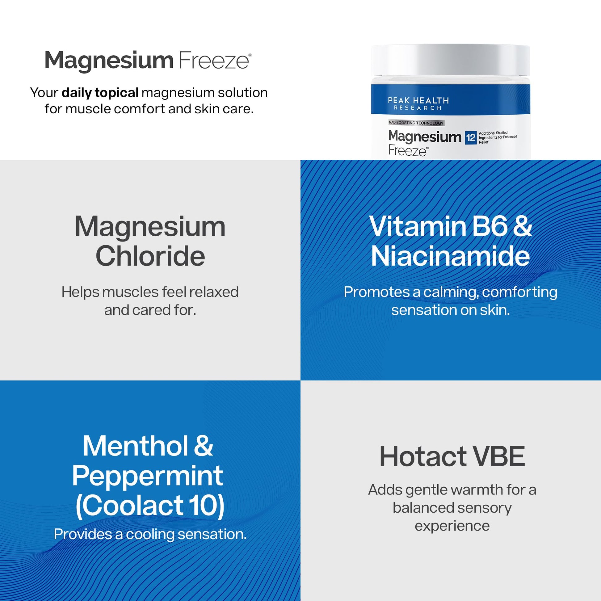 Magnesium Freeze - Topical Magnesium Cream with Niacinamide for Joints, Low Back, Sciatic Nerve, Knee, Hip, & Foot - Fast Acting Cooling Formula - Lightweight, Non-Greasy - 4oz OsteoShieldBuy Supplements Australia
