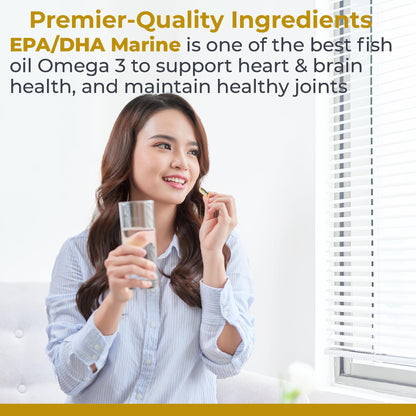 Premier Research Labs EPA DHA Marine Softgels - Omega 3 Fish Oil, EPA DHA Omega 3 Supplement, Fatty Acids for Women & Men, Natural - 90 Softgel Capsules Premier Research LabsBuy Supplements Australia