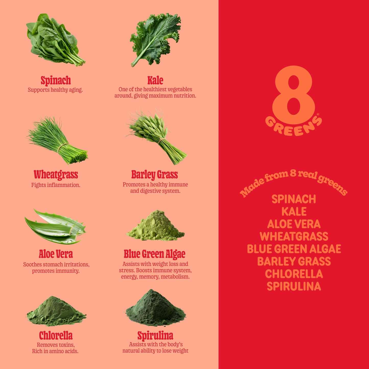 8Greens Supergreens Tablets | Super Greens Powder Superfood Tablet, Metabolism Immunity & Focus, Daily Greens Effervescent Tablets, Organic: Aloe Vera, Spirulina, Chlorella, Blood Orange, 30 Servings 8GreensBuy Supplements Australia