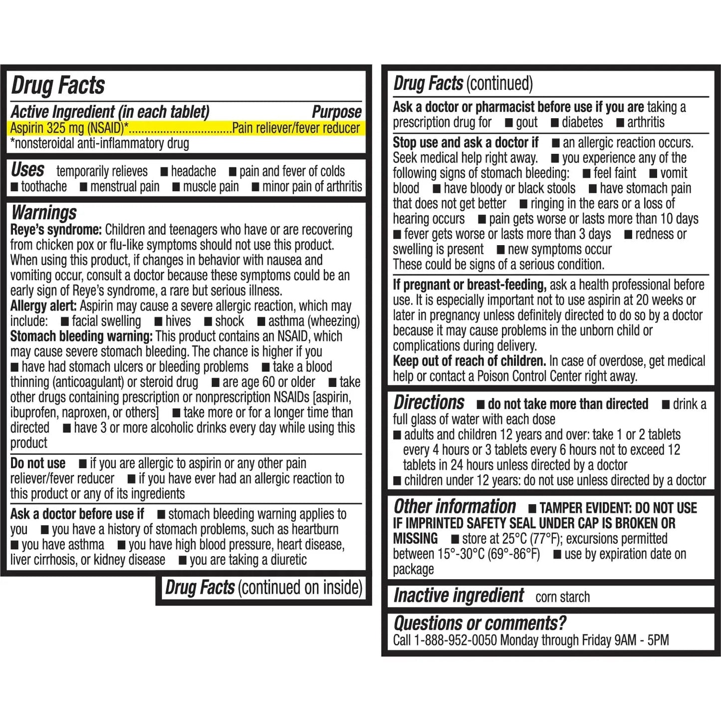 HealthA2Z® Aspirin 325mg | Uncoated Tablets |Original Strength | Pain Reliver | Fever Reducer | Compare to Bayer® Active Ingredients… (300 Counts) HealthA2ZBuy Supplements Australia