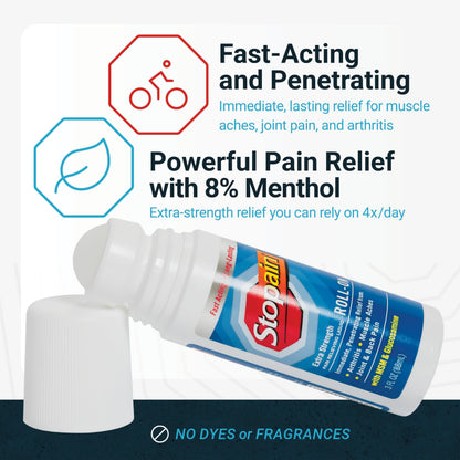 Stopain Pain Relief Combo Set (Gel, Roll On, Spray) USA Made, Max Strength Fast Acting with MSM, Glucosamine, Menthol for Lower Back, Knee, Neck HSA FSA Topical Analgesic Products StopainBuy Supplements Australia
