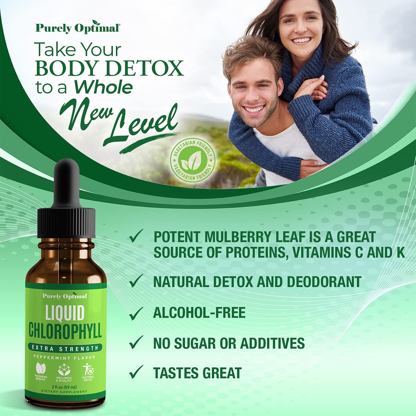 Premium Chlorophyll Liquid Drops - 100% Natural & Gluten Free Liquid Chlorophyll Purely OptimalBuy Supplements Australia