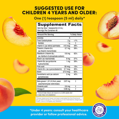 GirafKids Multivitamin Syrup + Liquid Vitamin C Bundle for Kids Ages 4+ | Omega-3, Beta Glucan, Folic Acid & Antioxidant Support | Peach & Orange Flavors PHARMADELBuy Supplements Australia