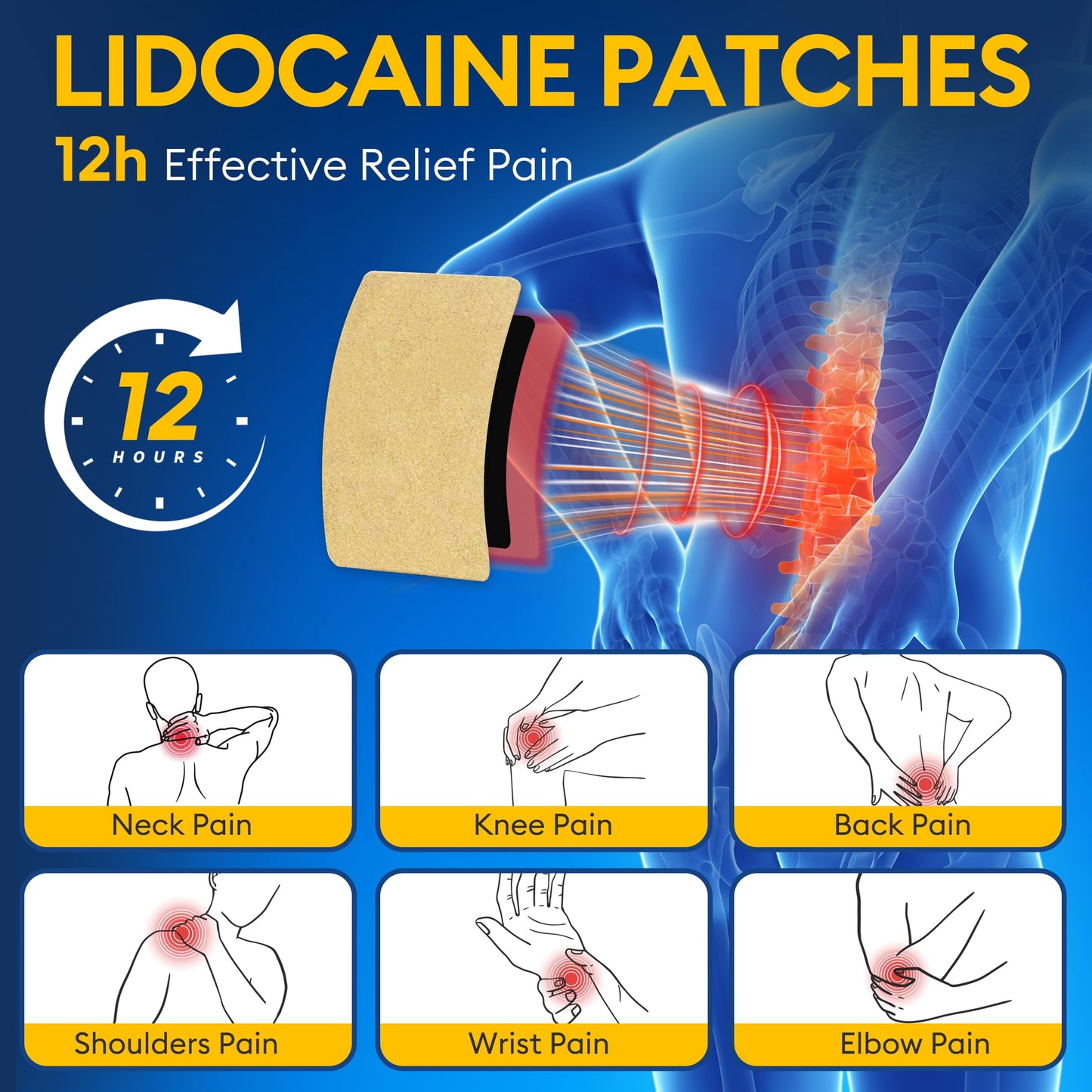 SZLGANG 4% Lidocaine Pain Relief Patches - (Large, 30, Count) Maximum Strength Relief for Back, Neck, Shoulder, Joint & Muscle Pain, 3.9”x 5.5”-03CCD SZLGANGBuy Supplements Australia