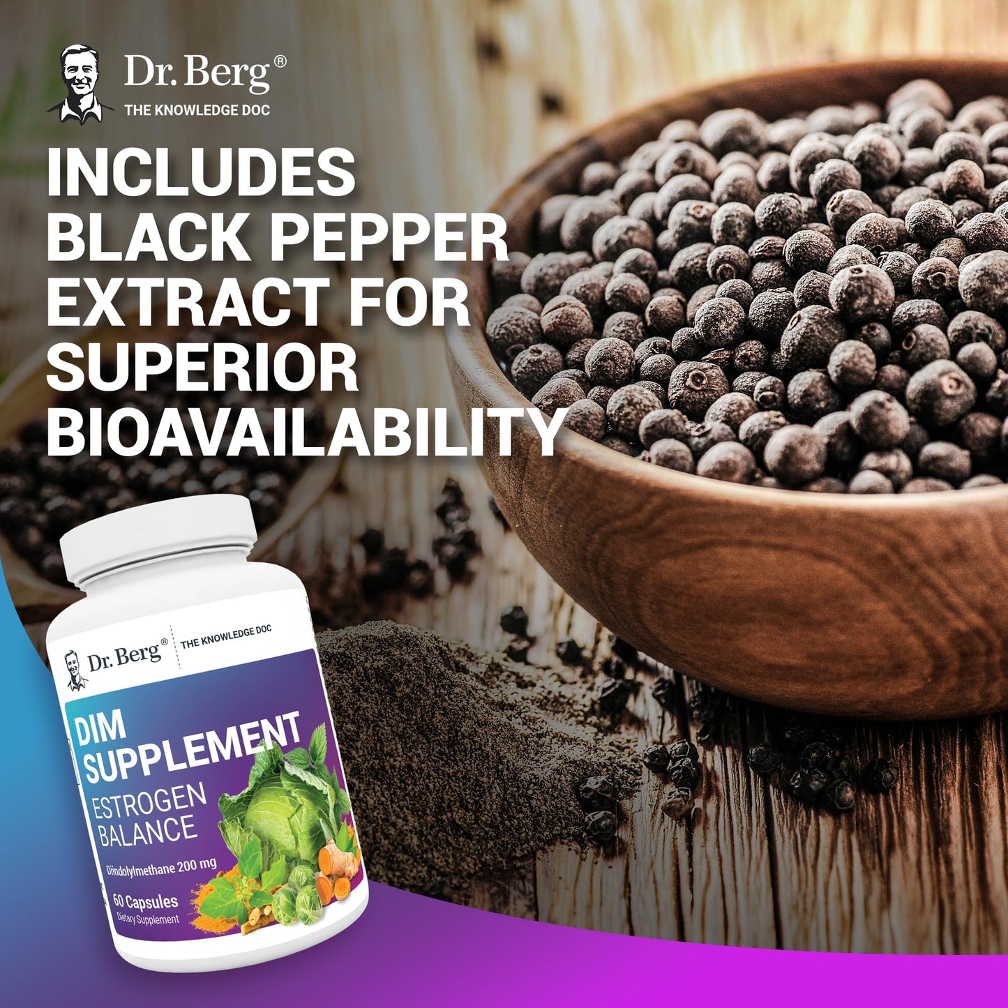 Dr. Berg DIM Supplement Estrogen Balance - Original Estrogen Supplement for Women with Diindolylmethane Dr. Berg NutritionalsBuy Supplements Australia