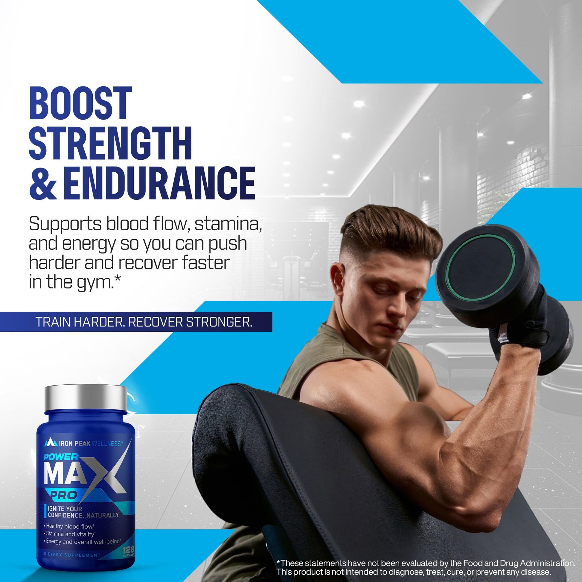 Testosterone Booster Pills for Men - Male Enhancing Supplement - Fast Acting Blood Flow, Muscle Growth, Strength, Energy, Libido, Endurance, Workout - Natural Performance Test Boost - 60 Day Serving IronPeak WellnessBuy Supplements Australia