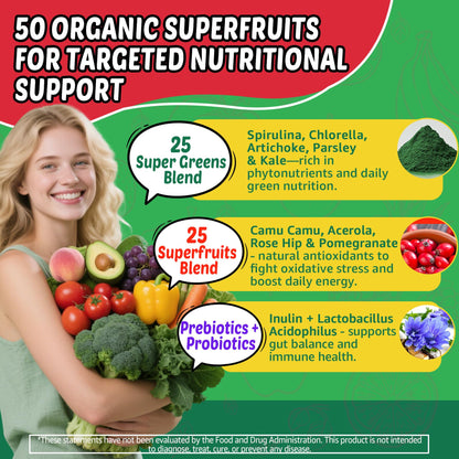 Super Greens Gummies, Daily Green Superfood Supplement w/Spirulina, Chlorella, Mushrooms, Probiotics, Multivitamins, 50+ Super Greens & Veggies Gummies to Boost Immunity, Energy & Gut Health, 120cts EnvyCureBuy Supplements Australia